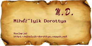 Mihályik Dorottya névjegykártya